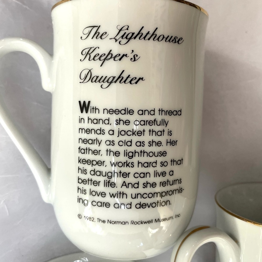 Vintage Norman Rockwell Cups Set Bundle - Picture 4 of 9